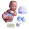 JC Toys 8 Piece Layette Baby Doll Gift Set, - La Newborn Nursery, 14" Life-Like Smiling Doll W/Accessories, Blue, Ages 2+