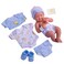 JC Toys 8 Piece Layette Baby Doll Gift Set, - La Newborn Nursery, 14" Life-Like Smiling Doll W/Accessories, Blue, Ages 2+