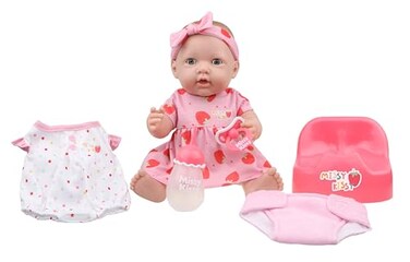 JC Toys Missy Kissy Kiss &amp; Care Nursery, Drink &amp; Wet Interactive Doll Gift Set
