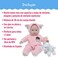 JC Toys Berenguer Boutique Soft Body 38Cm Pink Baby Doll Open/Close Eyes With Play Elephant Theme