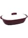 Delcasa DC2546 Polymer Plastic Oval Casserole with Lid, 200 ml Capacity, White/Brown