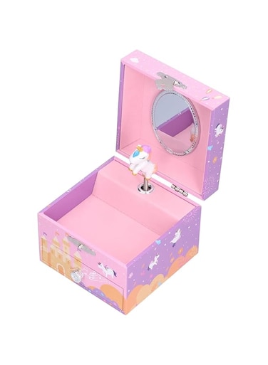 TERRIFI Girl's Musical Jewelry Storage Box, Storage Box with Spinning Ballerina Theme, Music Box for Little Girls Daughter Granddaughter, Birthday Anniversary, Swan Lake Tune (Pink) (Style C)