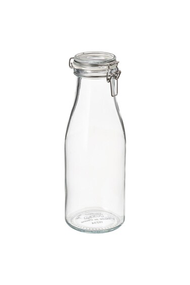 Shaped Jar with Lid, Clear Glass, 1.4 l