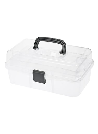 3-Layer Folding Plastic Storage Box Clear 627grams