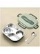 DESALOV Green Bento Box,4 Compartment Food Lunch Container with Spoons, Chopsticks and Soup Bowl, Lunch Box for Adults, Removable Liner, Suitable for Office and Picnic
