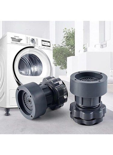 4 Pack Washing Machine Support Shock and Noise Cancelling, Anti Vibration Pads for Washing Machine Adjustable Height, Anti Vibration Pads Non-slip Foot Pads