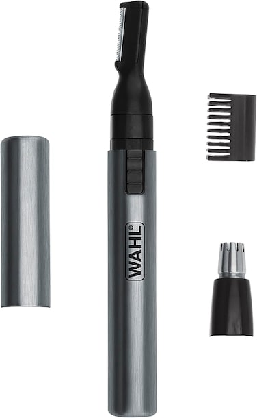 Wahl Micro Groomsman Personal Pen Trimmer &amp; Detailer for Hygienic Grooming with Rinseable, Interchangeable Heads for Eyebrows, Neckline, Nose, Ears, &amp; Other (International Version)