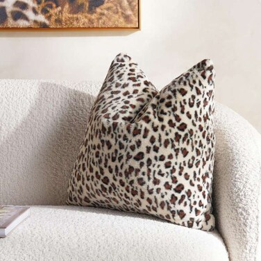 Home Leopard Print Cushion 50X50cm - Beige
