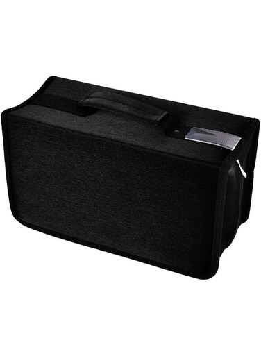 Case, 400 Capacity Nylon DVD Case Protective CD Case Holder Portable Disc Storage Organizer Bag for Car Home (Size : BLACK)