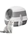 COCLUX Large With Lid Cat Litter Box ，Cat Litter Box Foldable With Cat Litter scoop，Portable Cat Litter Box Closed Cat Litter Box Splash-proof, Easy To Clean And No Odor (grey)