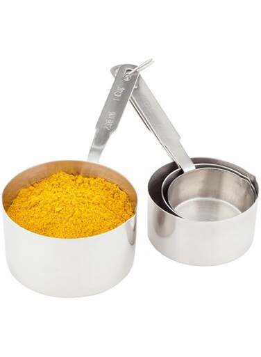 Restaurantware Stainless Steel Measuring Spoon Cup Set - 1/4, 1/3, 1/2 And 1 Cup