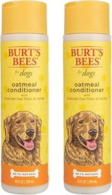 Burt's Bees for Pets for Dogs Natural Oatmeal Conditioner with Colloidal Oat Flour and Honey   Puppy and Dog Shampoo, 10 Ounces - 2 Pack (FF4776AMZ2)