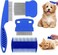 4 Pcs Flea Lice Comb for Cats Dogs, Dog Cat Grooming Comb Pet Tear Stain Remover Combs Fine Tooth Grooming Removal Too Dematting Comb for Dogs Cats, for Small, Medium, Large Pets Hair (4 Styles)