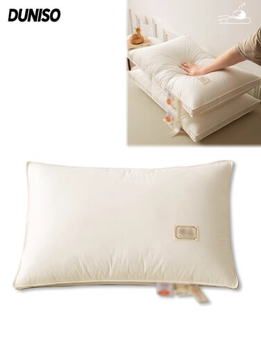 Neck Support Pillow, Comfortable Home Bed Sleeping Cushion, Quality Bed Pillow for Supportive and Deep Sleep, Sleepers for College Dorm Essentials, White