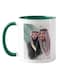 Piece King And Crown Prince Of Ksa Printed Coffee Mug Green/White