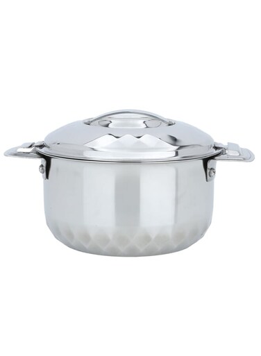 Al Saif Gallery Steel Container, 1000 ml, Ribbed - Silver