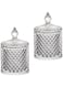 Cotton Ball and Swab Holder Organizer,Home Decor Clear Glass Bathroom Vanity Countertop Canister Jars with Lid, Room Decor Apothecary Jars Holder Makeup Organizer for Pads,Bath Salts 8.8OZ Set of 2