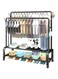 Storage Drying Rack Foldable Double Pole, With Hooks and Shoe Rack