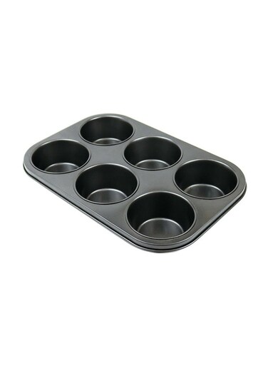 Grid Muffin Cake Mould Black 27X19centimeter