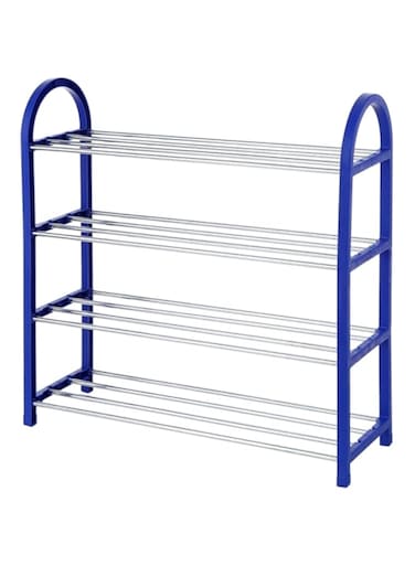 Dubai Gallery 4-Tier Shoe Rack Blue/Silver 58X18X5Centimeter