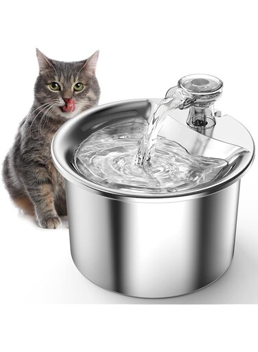 MEGADOO Cat Water Fountain, 2.0L/68oz Pet Drinking Fountain, Automatic Cat Fountain with Quiet Pump, Dishwasher Safe Design, Suitable for Multiple Pets