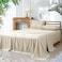 3 Piece 60% Rayon Derived from Bamboo 40% Polyester Cooling Twin Size Bedding Sheet Set, Luxury Silky Soft Breathable for Hot Sleeper, Includes 1 Fitted Sheet (100 cm x 190 cm) with 40 cm deep pocket,1 Flat Sheet (165 cm x 255 cm) and 1 Standard Pillowcase (50cm x 75cm), Natural Beige