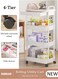 4-Tier Rolling Utility Cart with Drawer, Multifunctional Storage Organizer, Rolling Cart with Plastic Shelf &amp; Metal Wheels,Storage Cart for Kitchen, Bathroom, Living Room, Office