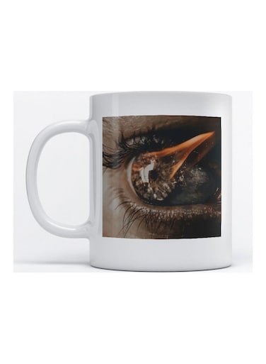 Mug Burning Eye for Coffee and Tea White