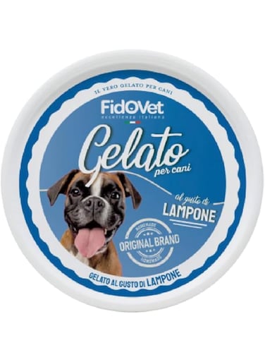 ファンタジーワールド FidoVet Gelato Ice Cream for Dogs, Lampone (Raspberry) Flavor 40g, Made in Italy