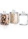 ATK_set of 3 Apothecary Canisters, Heritage Hill Canister jar of 1 Ltr, glass jars for sugar, cookies, chocolates sticks, marshmallow, Dishwasher safe, Crystal Clear Glass, Think knop, etc