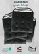 Pack of 4 Velvet Soft Chair Pad with Seat Ties Suitable for Garden , Kitchen and Office Chairs Indoor and Outdoor Black 40x40cm