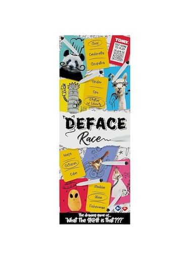 Tomy T73419 Deface Race, Family Card Games for 4 or More Players, Board Game For Adults And Kids Suitable From 8+ Years