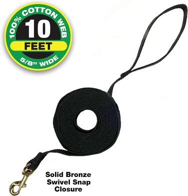 Four Paws Cotton Web Lead, Black 10