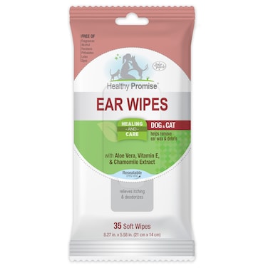 Four Paws Healthy Promise Ear Wipes for Dog &amp; Cat 35ct.
