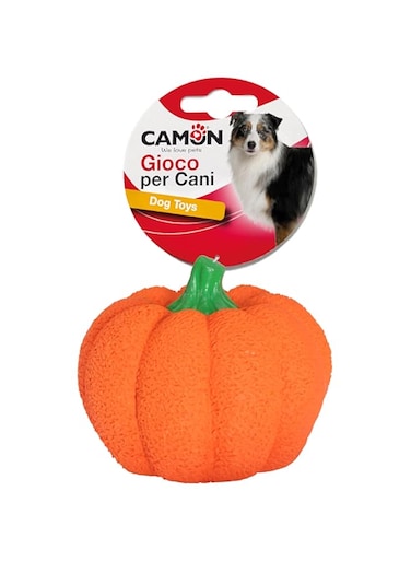 Camon Dog Toy-Orange Latex Pumpkins with Squeaker