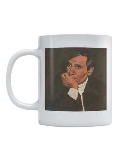 Arab Artist Abdel Halim Hafez Printed Mug White/Brown/Beige 350ml