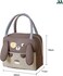Ear Panda Brown Large Capacity Insulated Lunch Bag   Waterproof &amp; Stain-Resistant Meal Tote with Advanced Temperature Retention   Durable Polyester Lunch Bag for Office &amp; School