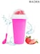 Slushy Maker Cup Frozen Magic Squeeze Cup Travel Portable Double Layer Silica Pinch Cup Summer Cooler Smoothie Cup Homemade Slushie Milkshake Maker DIY for Kids &amp; Adults&iuml;&frac14;&circ;Rose Red&iuml;&frac14;&permil;