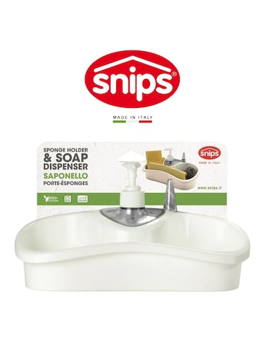 Sponge Holder &amp; Soap Dispenser Dishwashing Set &acirc;&euro;&ldquo; Made in Italy