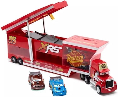 Cars XRS RusCars Mack Carrier Stunt Race Playsett-eze Toy Truck with Cars, 95 cm, Red
