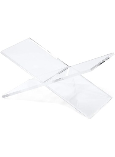 Red Co. Transparent Clear Acrylic Book Holder 2 Piece Reading Stand for Open and Closed Books, Magazines, Textbooks 15.2 cm x 27.9 cm x 15.2 cm