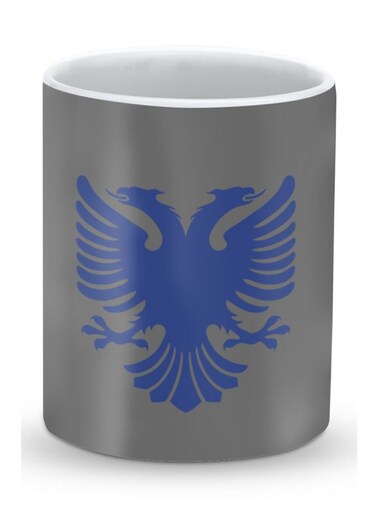 Premium Albanian Eagle Designer Mug Grey/Blue
