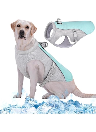 Cooling Vest for Dogs, Dog Cooling Coat for Hot Summer Days, Breathable &amp; Reflective Safety Vest for Small, Medium Dogs, Cooling Jacket for Outdoor Activities, Hiking, Training