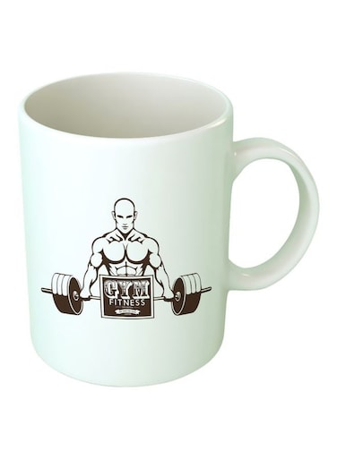 Gym Printed Coffee Mug White/Black