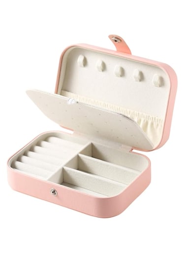 CASEGRACE Jewelry Box For Women Travel Jewelry Organizer Double Layer for Necklace Earring Rings Jewelry Holder Case