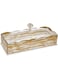 Vague Acrylic Cutlery Holder With Cover, Transparent/Gold