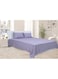 2-Piece Flat Sheet With Pillowcases Set cotton_blend Lilac 170x240cm
