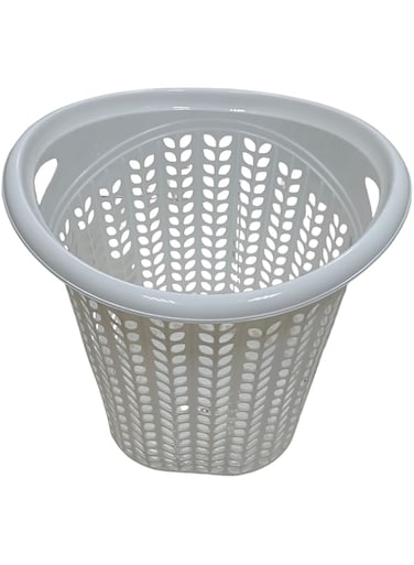SAQOCLEAN Plastic Laundry Basket Oval Shape 40 Litre (45 x 50 cm) White   Alsaqer Multi Purpose Laundry Storage Bin
