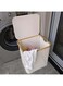 【TTQK】Foldable Dirty Laundry Storage Basket - Laundry basket with lid - Large laundry basket with handle - Bedroom laundry basket - Bamboo bathroom trash can - 100 litres (Beige)