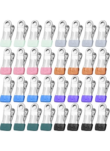 32 Pack Stainless Steel Clothes Pegs, Heavy Duty Clothing Pins for Clothes